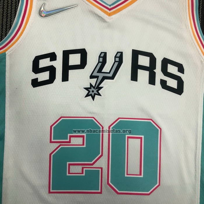 Camiseta San Antonio Spurs Manu Ginobili NO 20 Ciudad 2021-22 Blanco